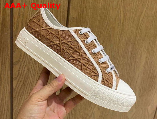 Dior WalknDior Sneaker Nude Denim with Cannage Embroidery Replica