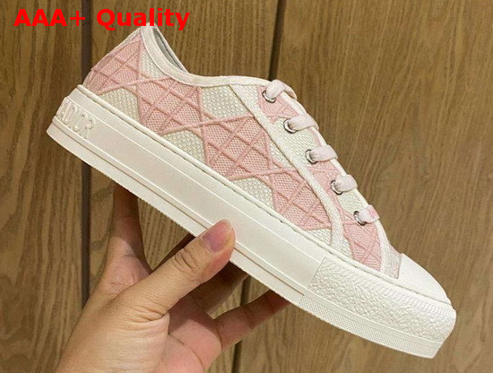 Dior WalknDior Sneaker Pink Denim with Cannage Embroidery Replica