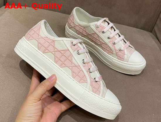 Dior WalknDior Sneaker Pink Denim with Cannage Embroidery Replica