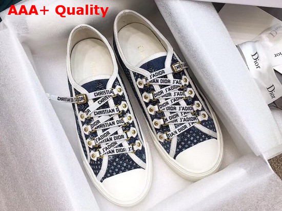 Dior WalknDior Sneaker in Blue Embroidered Patchwork Canvas Replica