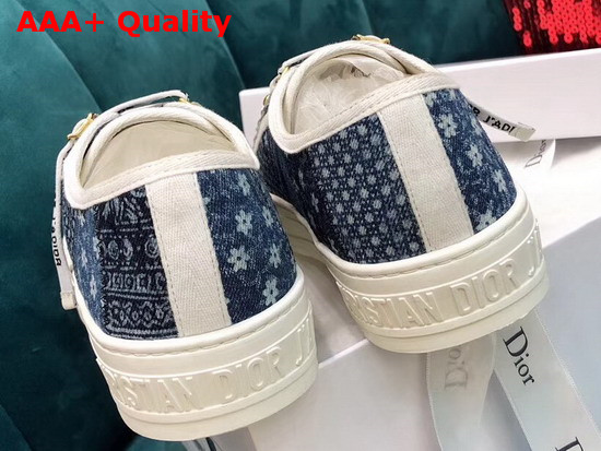 Dior WalknDior Sneaker in Blue Embroidered Patchwork Canvas Replica