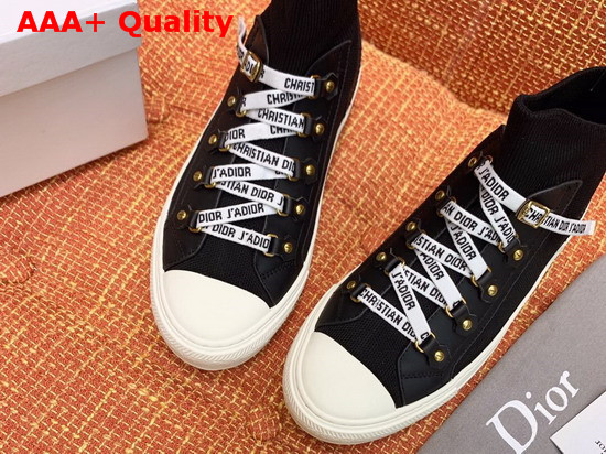 Dior WalknDior Technical Knit Mid Top Sneaker in Black Replica