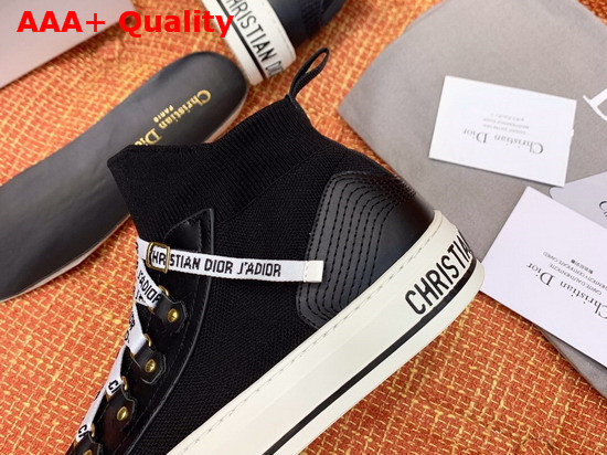 Dior WalknDior Technical Knit Mid Top Sneaker in Black Replica