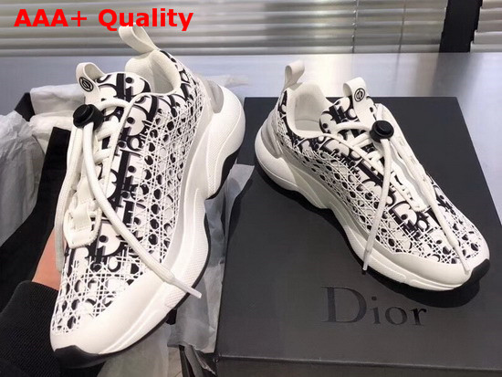 Dior White Dior Oblique B24 Sneaker with Cannage Motif Replica