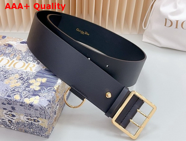 Dior Wide Belt in Black Calfskin Replica