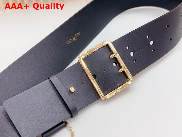 Dior Wide Belt in Black Calfskin Replica