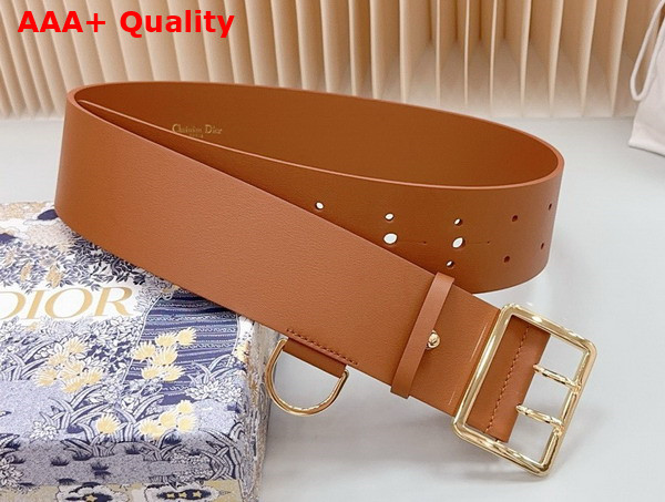 Dior Wide Belt in Dark Brandy Calfskin Replica