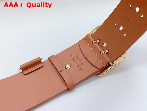 Dior Wide Belt in Dark Brandy Calfskin Replica