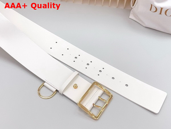 Dior Wide Belt in White Calfskin Replica