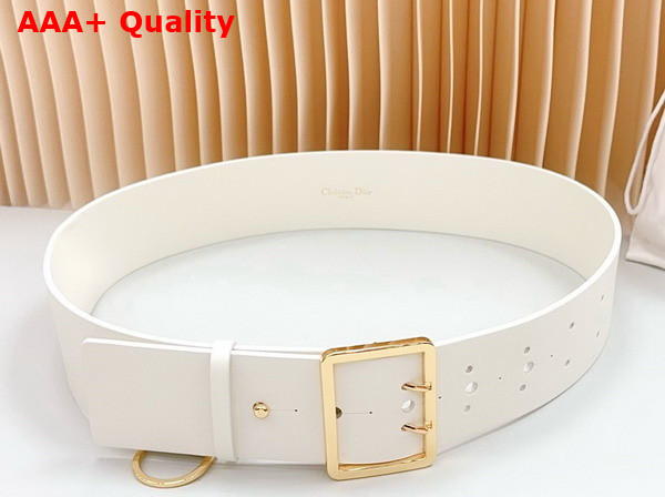 Dior Wide Belt in White Calfskin Replica