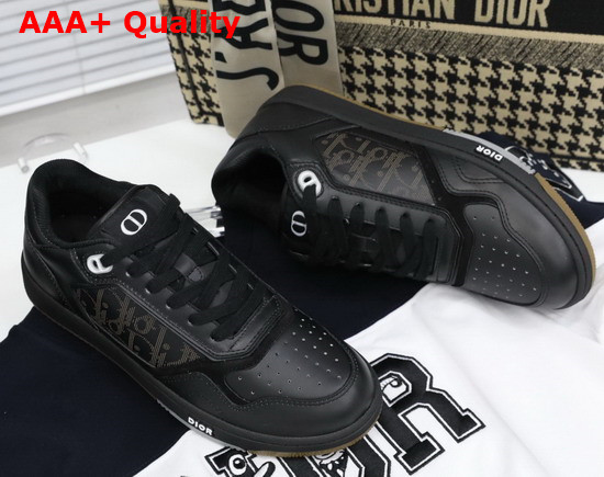 Dior World Tour B27 Low Top Sneaker Black Dior Oblique Galaxy Calfskin with Smooth Calfskin and Suede Replica