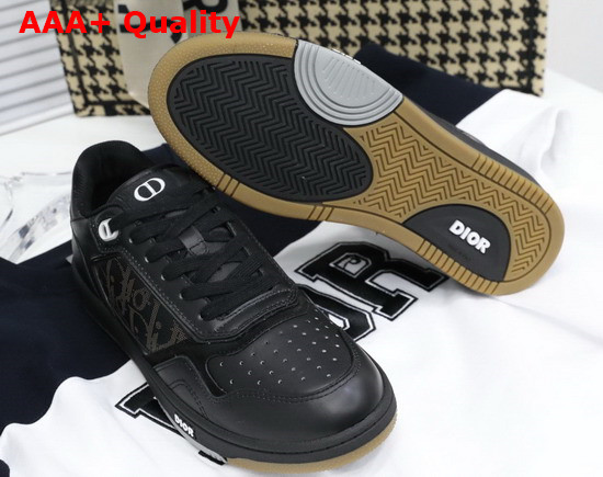 Dior World Tour B27 Low Top Sneaker Black Dior Oblique Galaxy Calfskin with Smooth Calfskin and Suede Replica