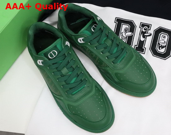 Dior World Tour B27 Low Top Sneaker Green Dior Oblique Galaxy Calfskin with Smooth Calfskin and Suede Replica