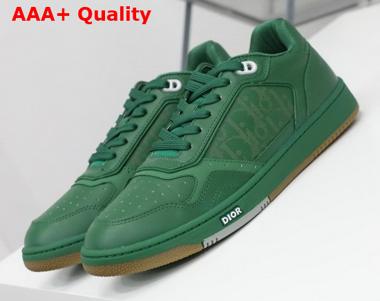 Dior World Tour B27 Low Top Sneaker Green Dior Oblique Galaxy Calfskin with Smooth Calfskin and Suede Replica