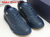 Dior World Tour B27 Low Top Sneaker Navy Blue Dior Oblique Galaxy Calfskin with Smooth Calfskin and Suede Replica