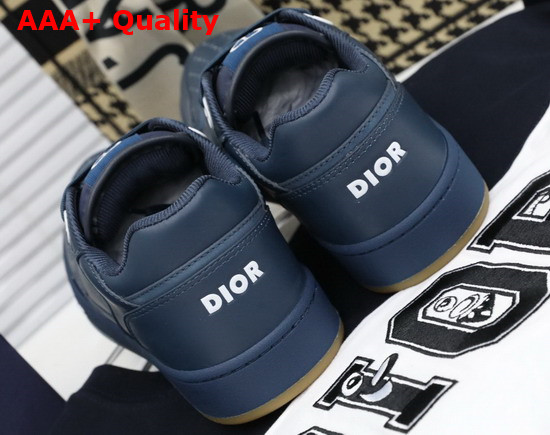 Dior World Tour B27 Low Top Sneaker Navy Blue Dior Oblique Galaxy Calfskin with Smooth Calfskin and Suede Replica