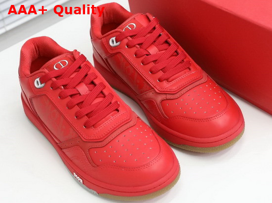 Dior World Tour B27 Low Top Sneaker Red Dior Oblique Galaxy Calfskin with Smooth Calfskin and Suede Replica