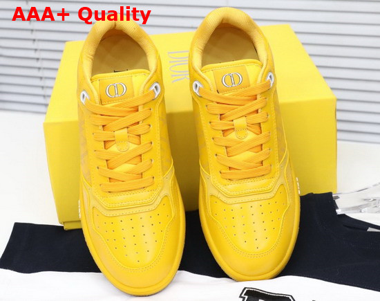 Dior World Tour B27 Low Top Sneaker Yellow Dior Oblique Galaxy Calfskin with Smooth Calfskin and Suede Replica