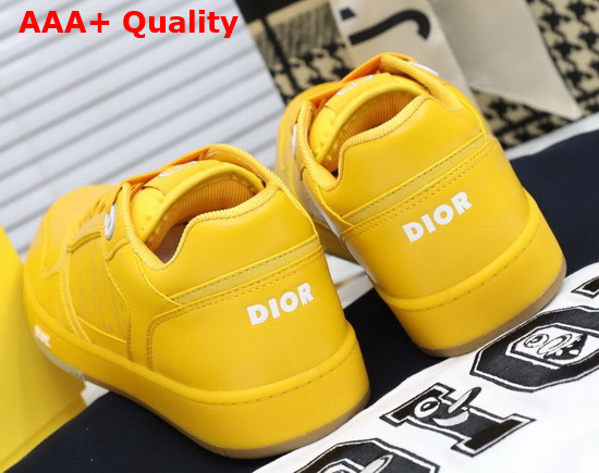 Dior World Tour B27 Low Top Sneaker Yellow Dior Oblique Galaxy Calfskin with Smooth Calfskin and Suede Replica