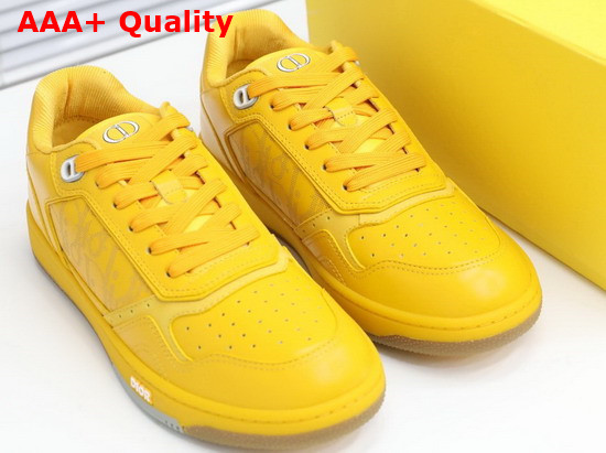 Dior World Tour B27 Low Top Sneaker Yellow Dior Oblique Galaxy Calfskin with Smooth Calfskin and Suede Replica