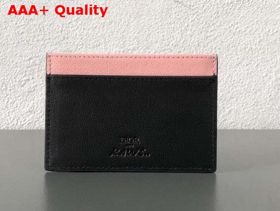 Dior X Kaws Black Card Holder with Pink Bees Replica