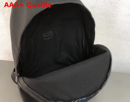 Dior X Kaws Black Nylon Backpack with Blue Dior Logo Replica