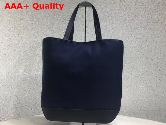 Dior X Kaws Tote in Navy Blue Nylon with Pink Dior Logo Replica