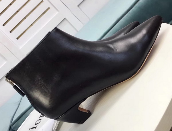 Dior Zip Up Ankle Boot in Black Calfskin Leather 4cm Heel For Sale