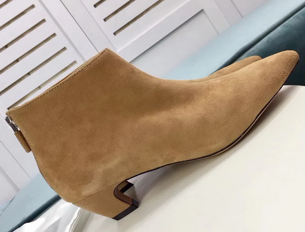 Dior Zip Up Ankle Boot in Brown Suede Calfskin 4cm Heel For Sale