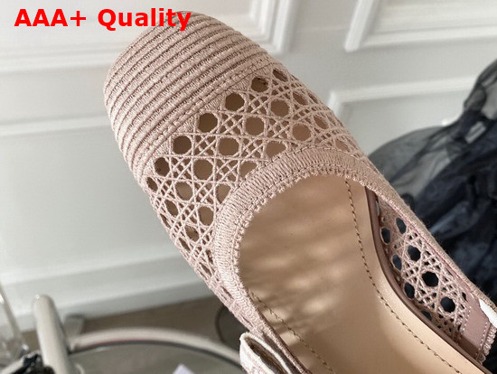 Dior and Moi Slingback Pump Nude Cannage Mesh Embroidery Replica