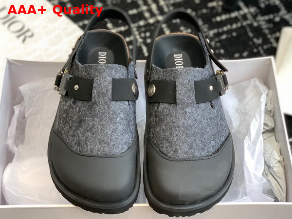 Dior by Birkenstock Milano Mule Dior Blue Felted Wool Replica