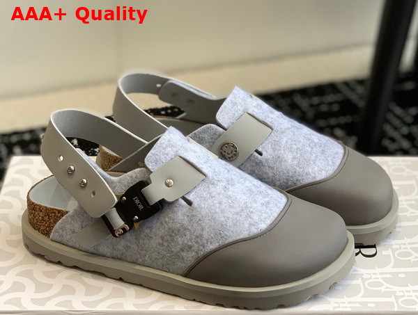 Dior by Birkenstock Milano Mule Dior Gray Felted Wool Replica