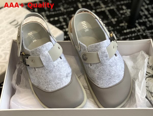 Dior by Birkenstock Milano Mule Dior Gray Felted Wool Replica