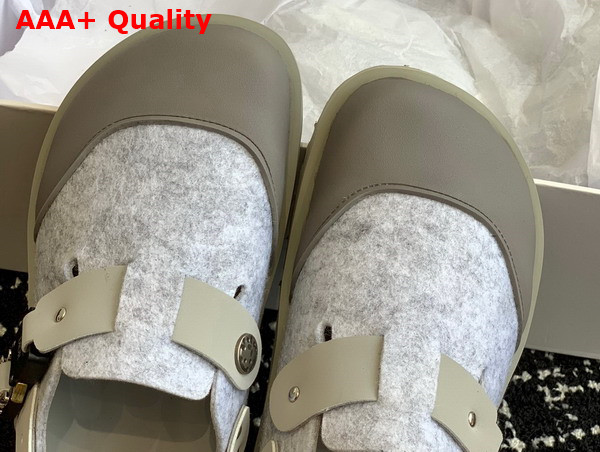 Dior by Birkenstock Milano Mule Dior Gray Felted Wool Replica