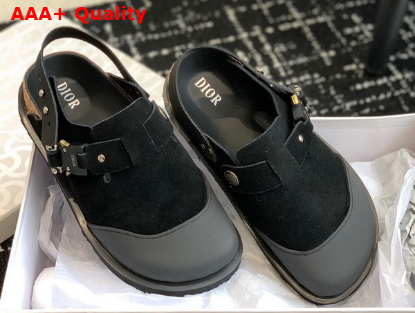 Dior by Birkenstock Tokio Mule Black Nubuck Calfskin Replica