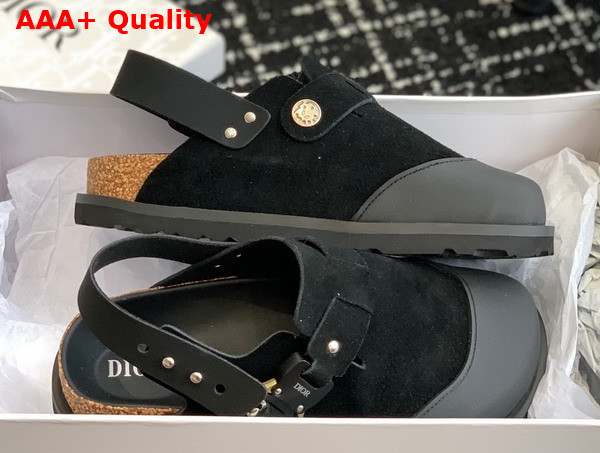 Dior by Birkenstock Tokio Mule Black Nubuck Calfskin Replica