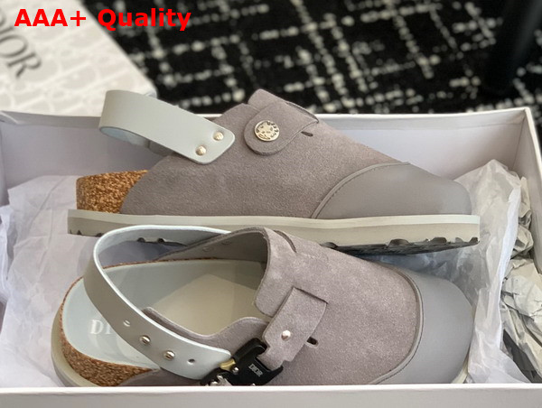 Dior by Birkenstock Tokio Mule Greige Nubuck Calfskin Replica