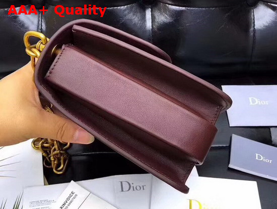 Dior21st Flap Bag in Burgundy Lambskin Replica