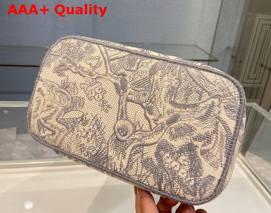 DiorTravel Vanity Case Gray Toile de Jouy Embroidery Replica