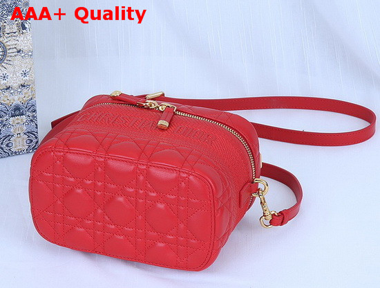 DiorTravel Vanity Case in Bright Red Cannage Lambskin Replica