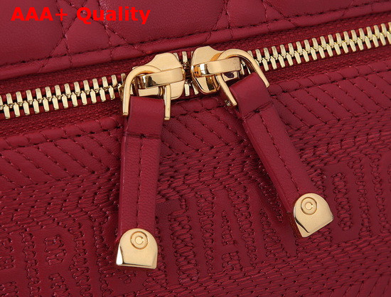 DiorTravel Vanity Case in Red Cannage Lambskin Replica