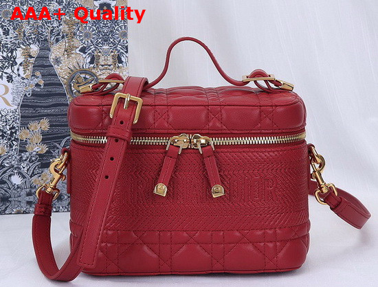 DiorTravel Vanity Case in Red Cannage Lambskin Replica