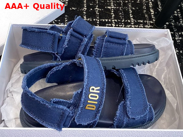 Dioract Sandal Blue Fringed Cotton Canvas Replica