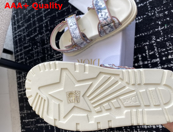 Dioract Sandal White Technical Fabric with Printed Multicolor Libellule Camouflage Motif Replica