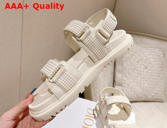 Dioract Sandal White Technical Fabric with White Resin Pearls Replica