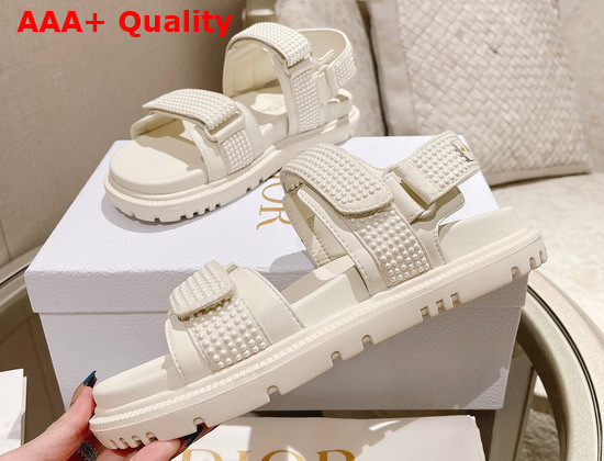 Dioract Sandal White Technical Fabric with White Resin Pearls Replica