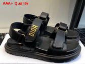 Dioract Sandal in Black Lambskin Replica