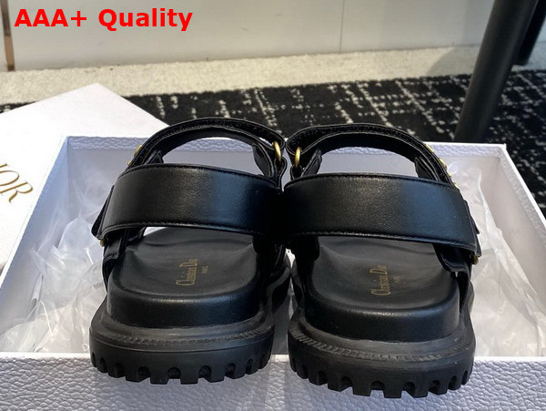 Dioract Sandal in Black Lambskin Replica