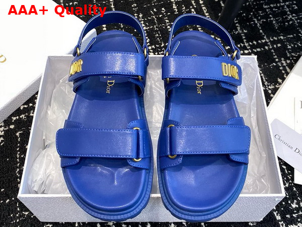 Dioract Sandal in Bright Blue Lambskin Replica