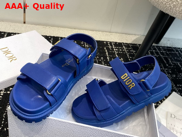 Dioract Sandal in Bright Blue Lambskin Replica